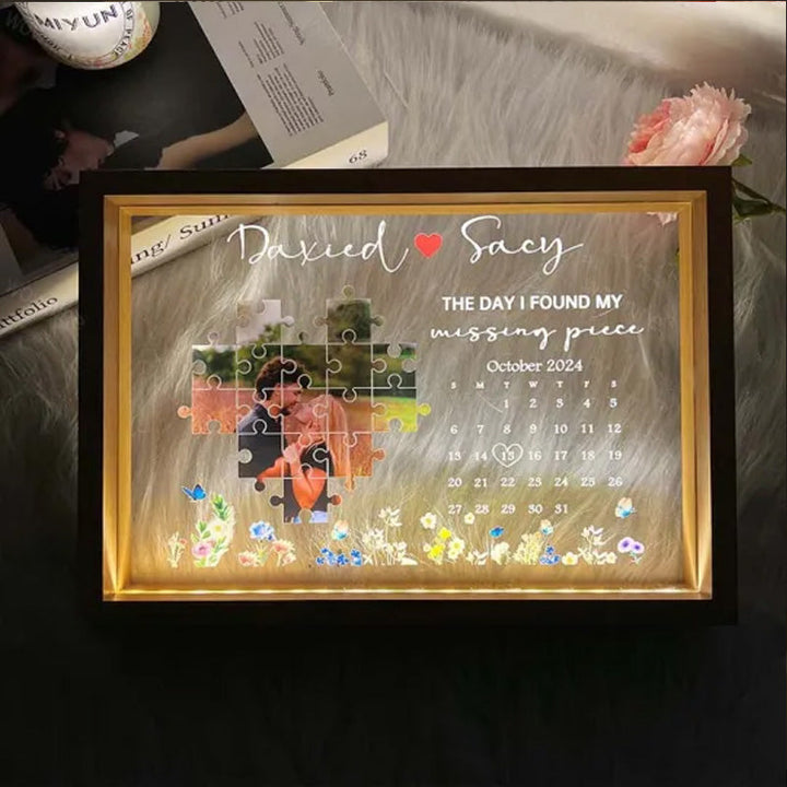 The Day I Found My Missing Piece Light Frame Personalized Gift