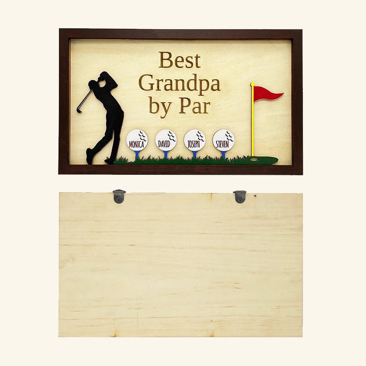 Personalized Best Grandpa by Par Wooden Golf Sign