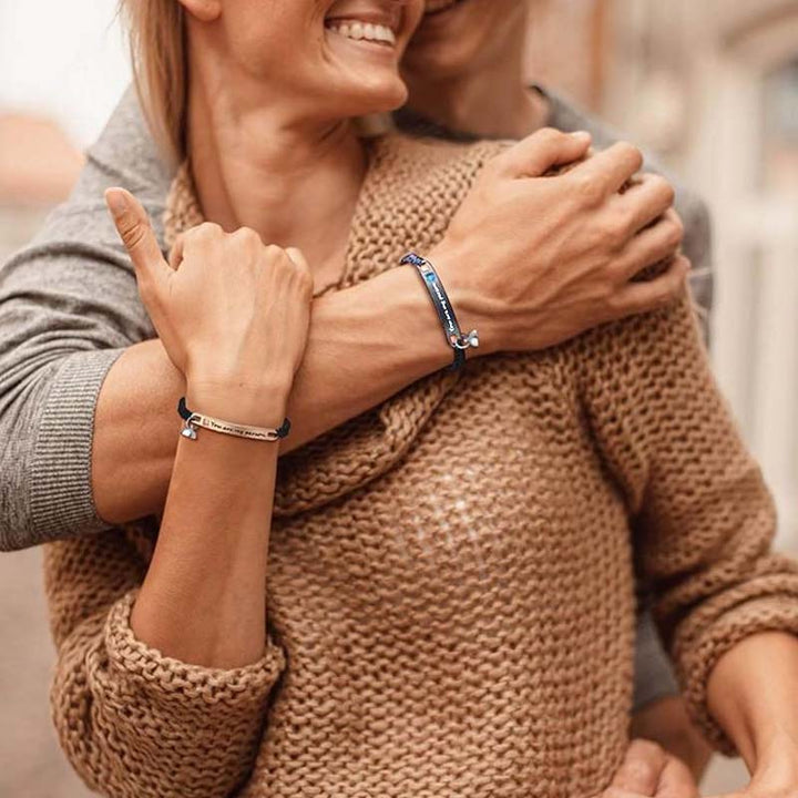 Pulsera Trenzada De Pareja Personalizada/Personalized Couple Braided Bracelet