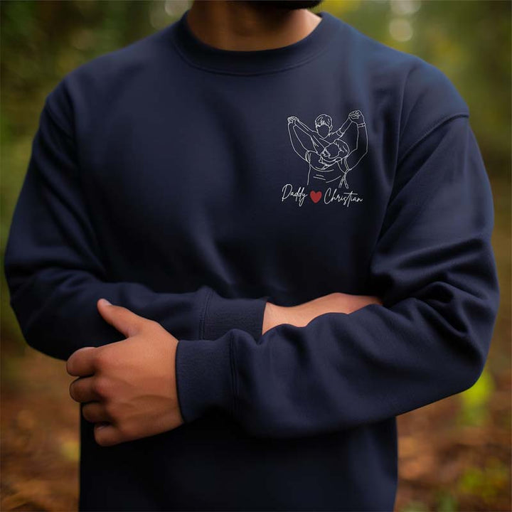 Customize Dad sweatshirt portrait with photo