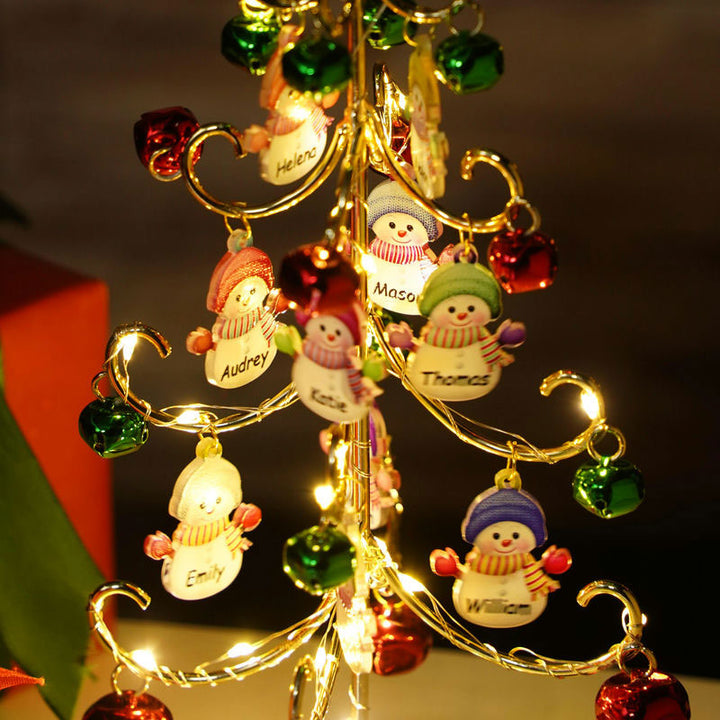 Personalized Christmas Snowman Family Tree Lights