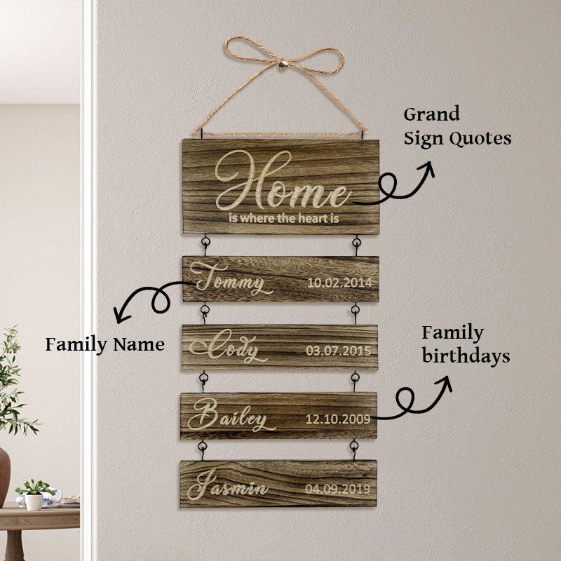 Personalized Grandkids Hanging Sign (Engraved) Family Keepsake