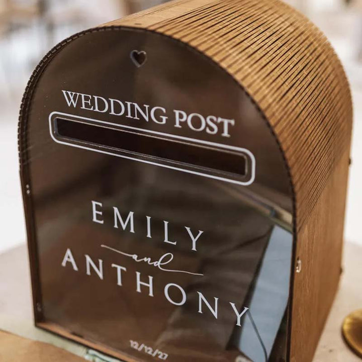 Personalised Wedding Reception Postcard Boxes