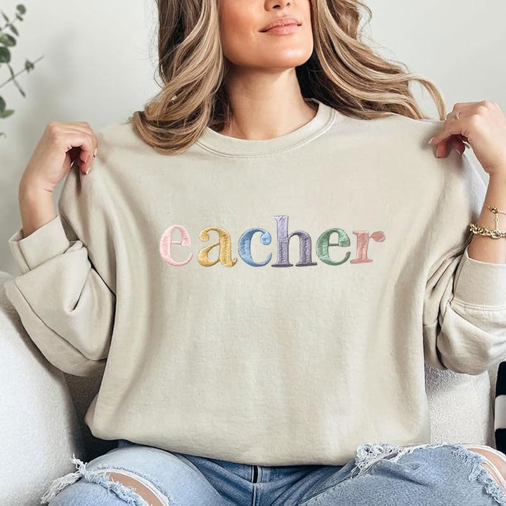 Custom Career Pastel Colors Embroidered Sweatshirt