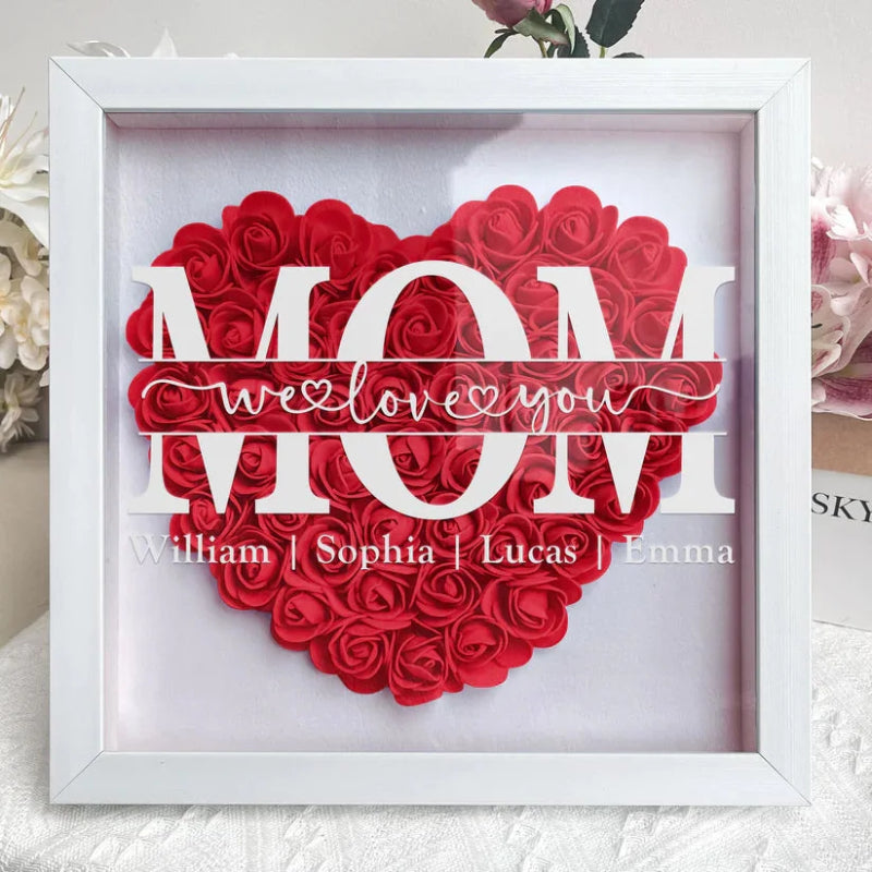Personalized Flower Heart Shadowbox for Mom