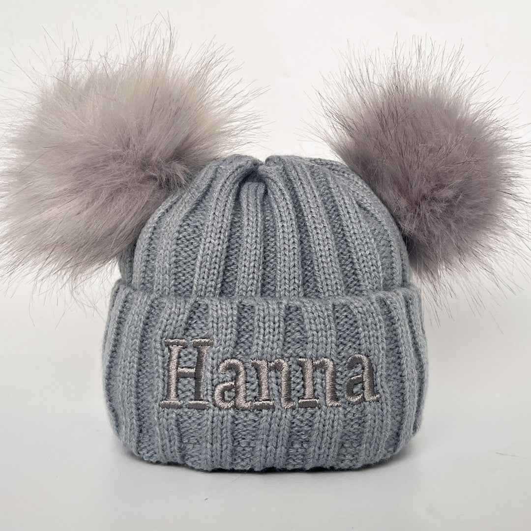 Personalized Embroidery Kid Pom Pom Hat