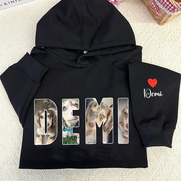 Custom Pet Photo and Name Sweatshirt Hoodie T-shirt