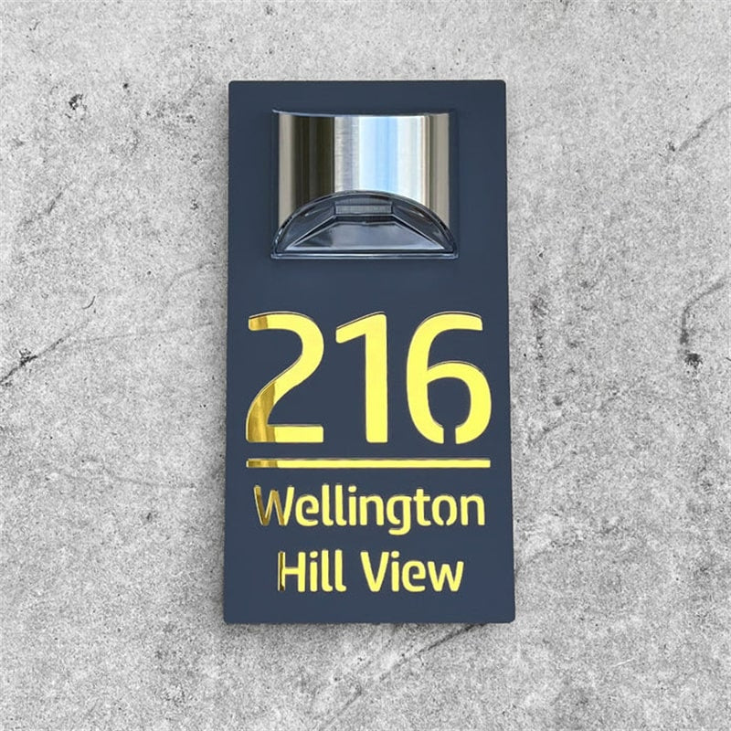 Personalized LED Solar House Number Sign