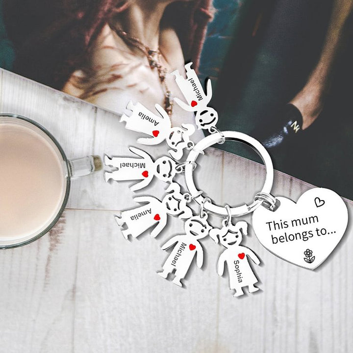 Personalized Children's Pendant Keychain - Gift For Mom