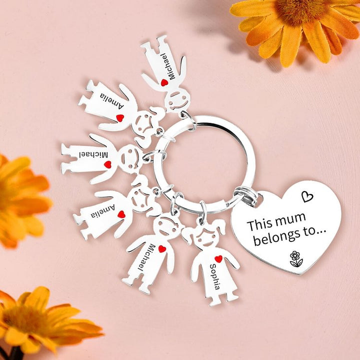 Personalized Children's Pendant Keychain - Gift For Mom