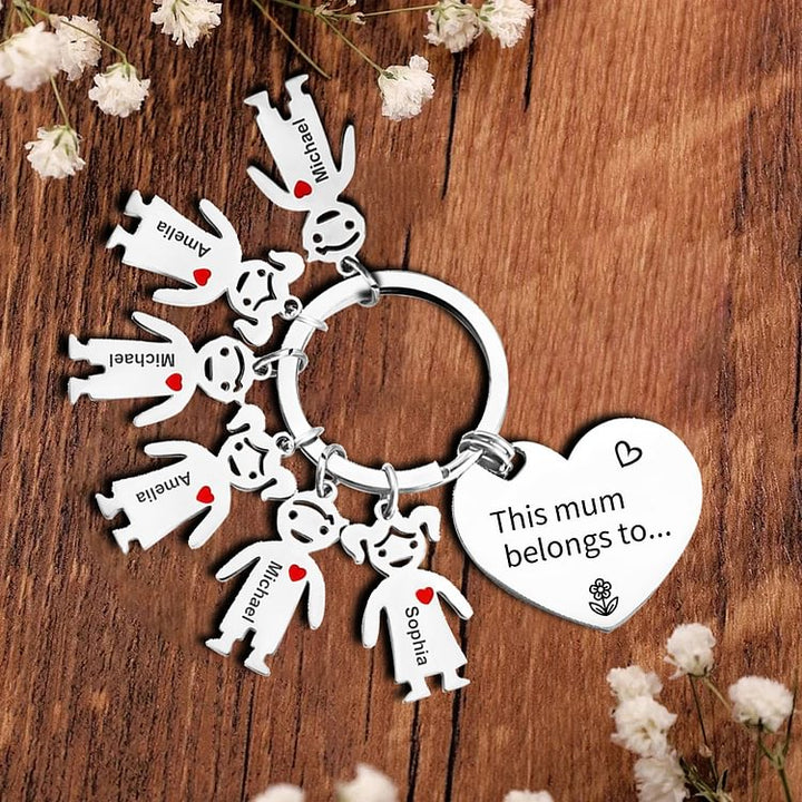 Personalized Children's Pendant Keychain - Gift For Mom