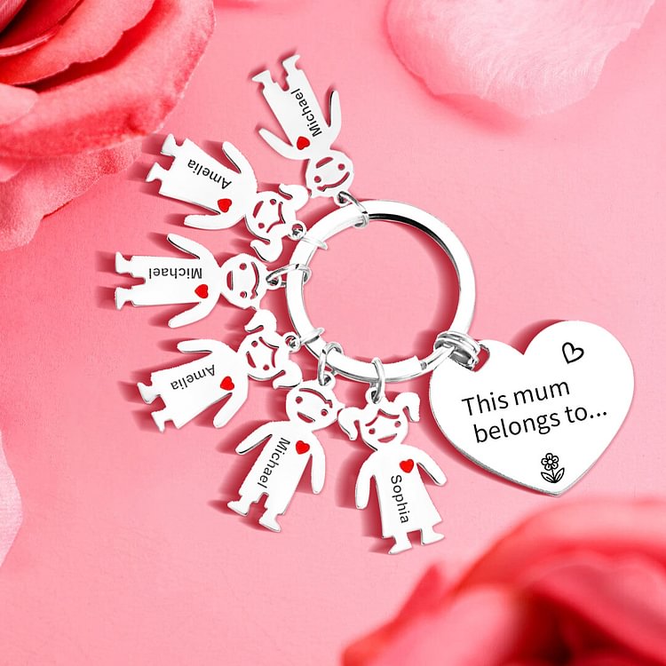 Personalized Children's Pendant Keychain - Gift For Mom