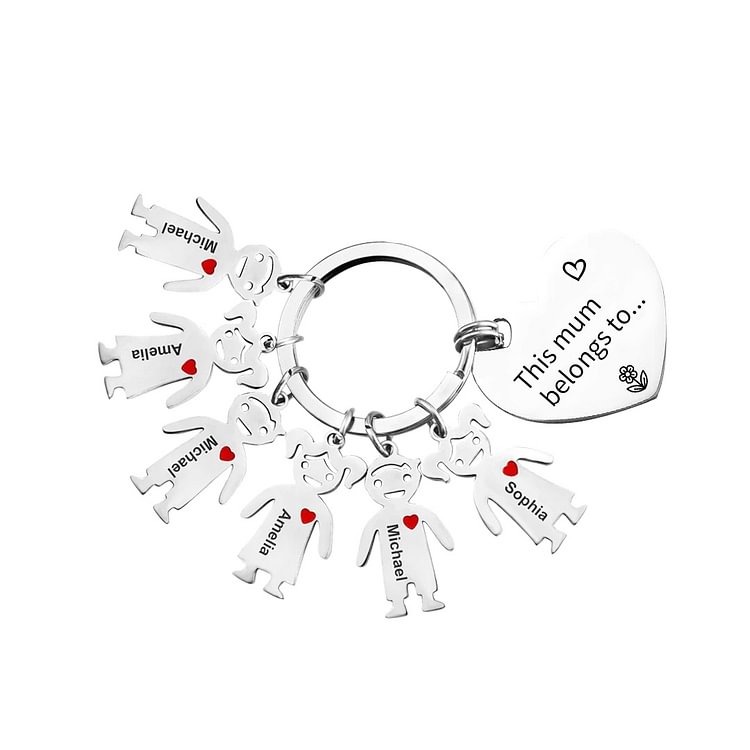 Personalized Children's Pendant Keychain - Gift For Mom