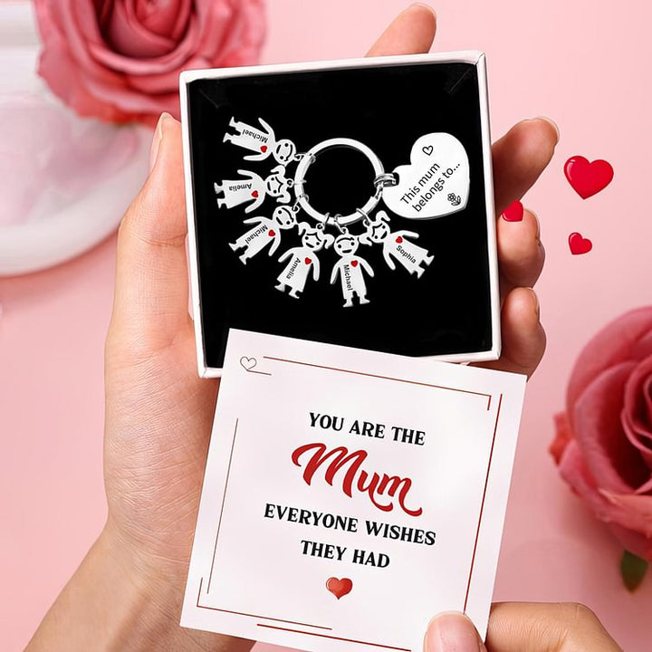Personalized Children's Pendant Keychain - Gift For Mom