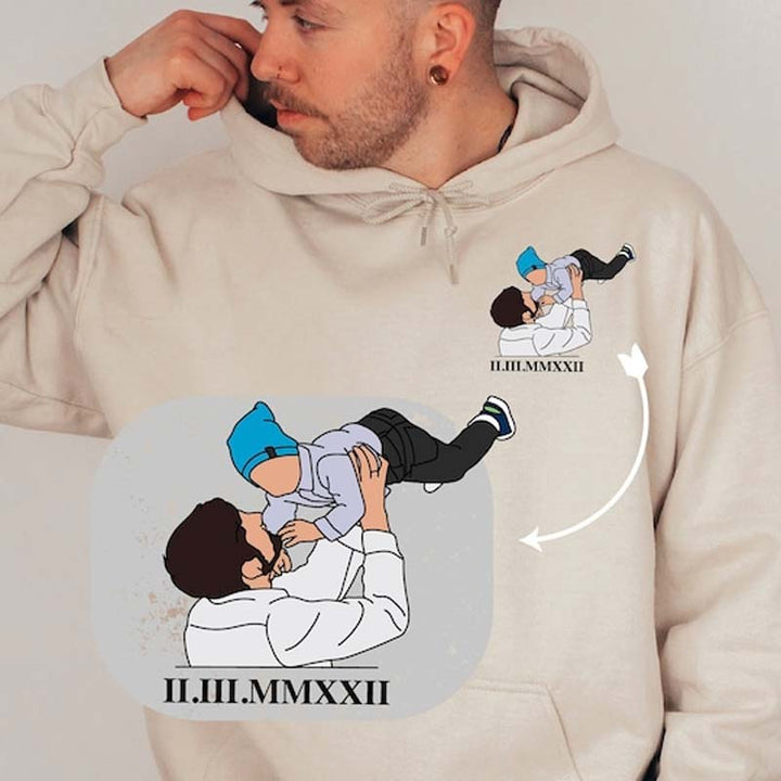 Customize Dad sweatshirt portrait with photo