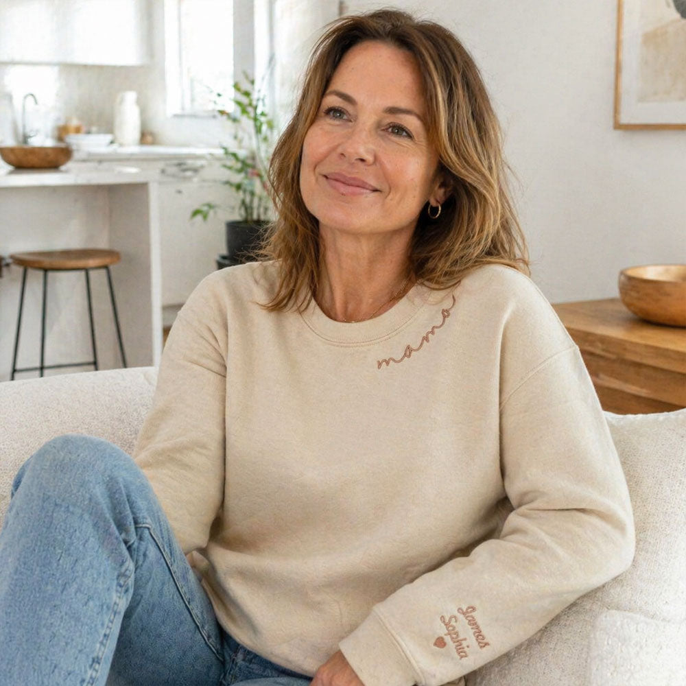 Personalized Mom Embroidered Sweatshirt Hoodie