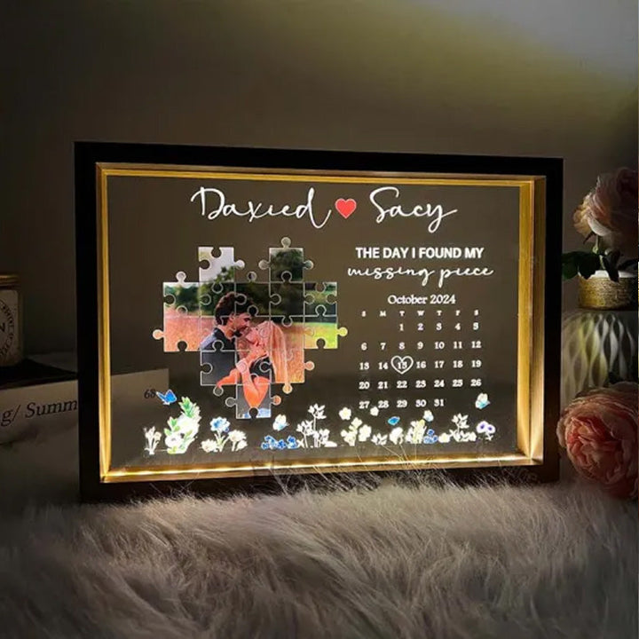 The Day I Found My Missing Piece Light Frame Personalized Gift