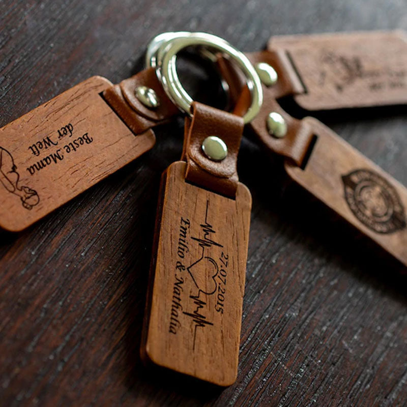 Customized Personalized Wooden Keychain