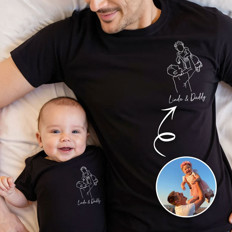Custom Personalized Dad Shirt Portrait Based on Photo