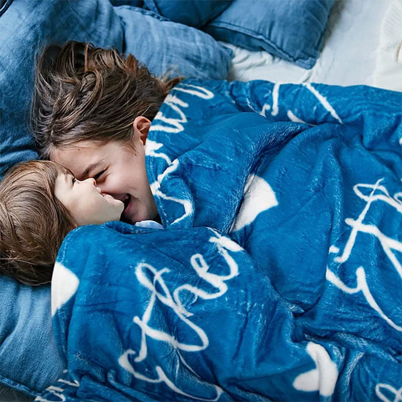 Personalized High-Quality Super Soft Name Family Blanket Birthday Christmas Gift for Kid Family