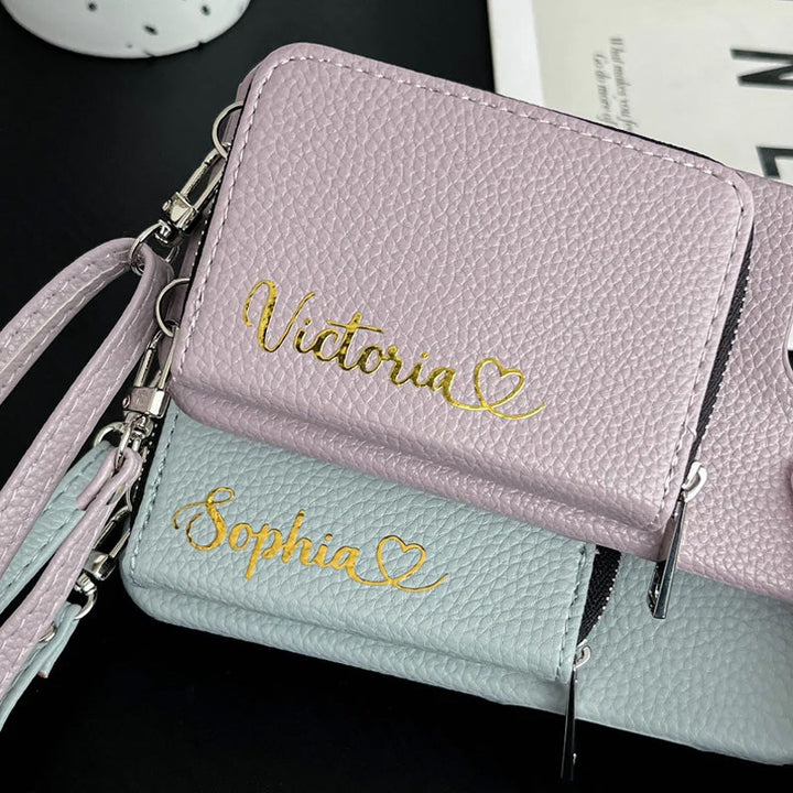 Personalized Leather Wallet Crossbody Phone Case For iPhone