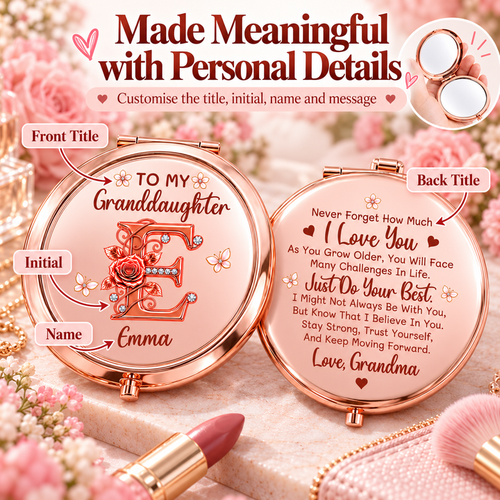 Just Do Your Best Pocket Makeup Mirror - Personalized Gifts for Daughter   Granddaughter