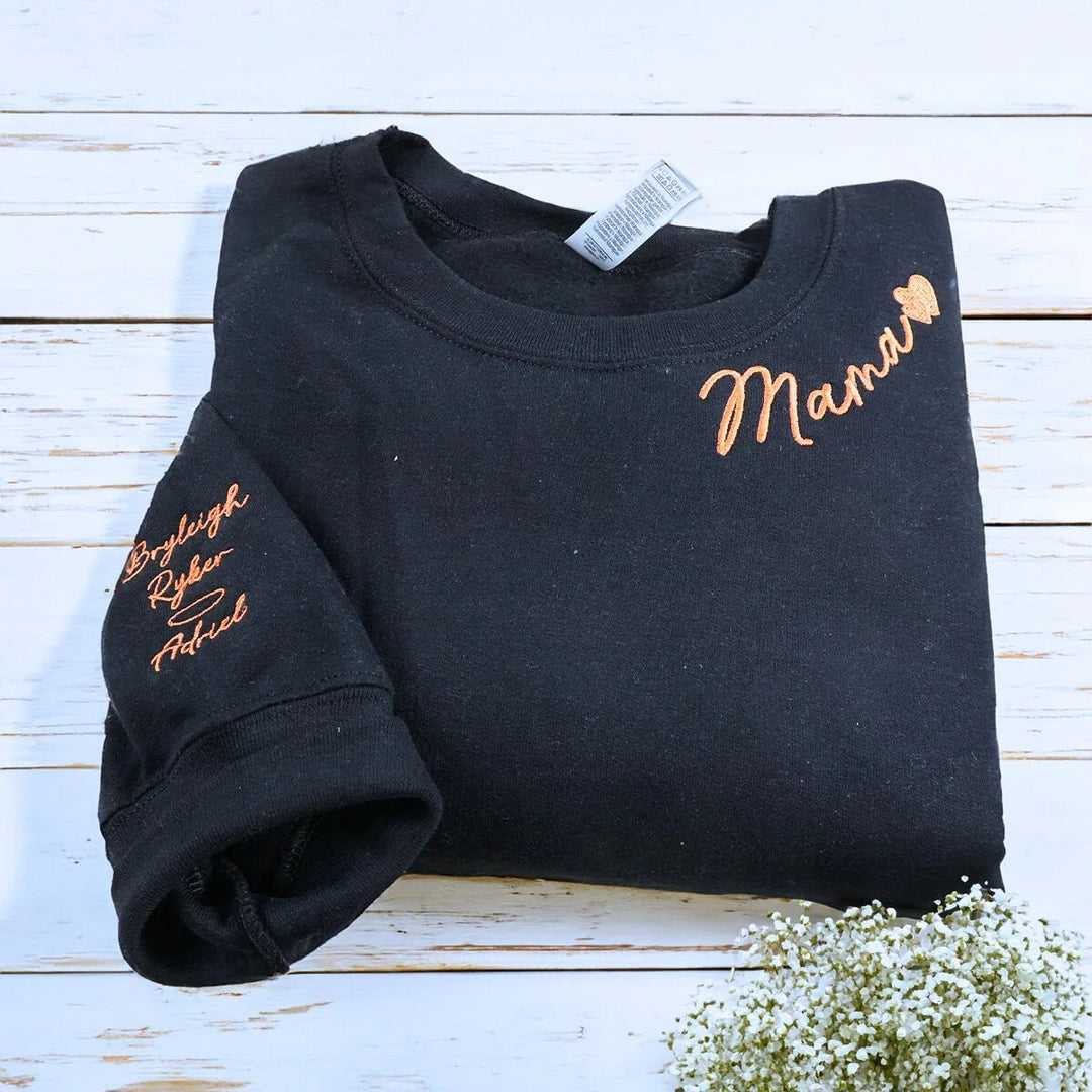 Personalized Mom Embroidered Sweatshirt Hoodie