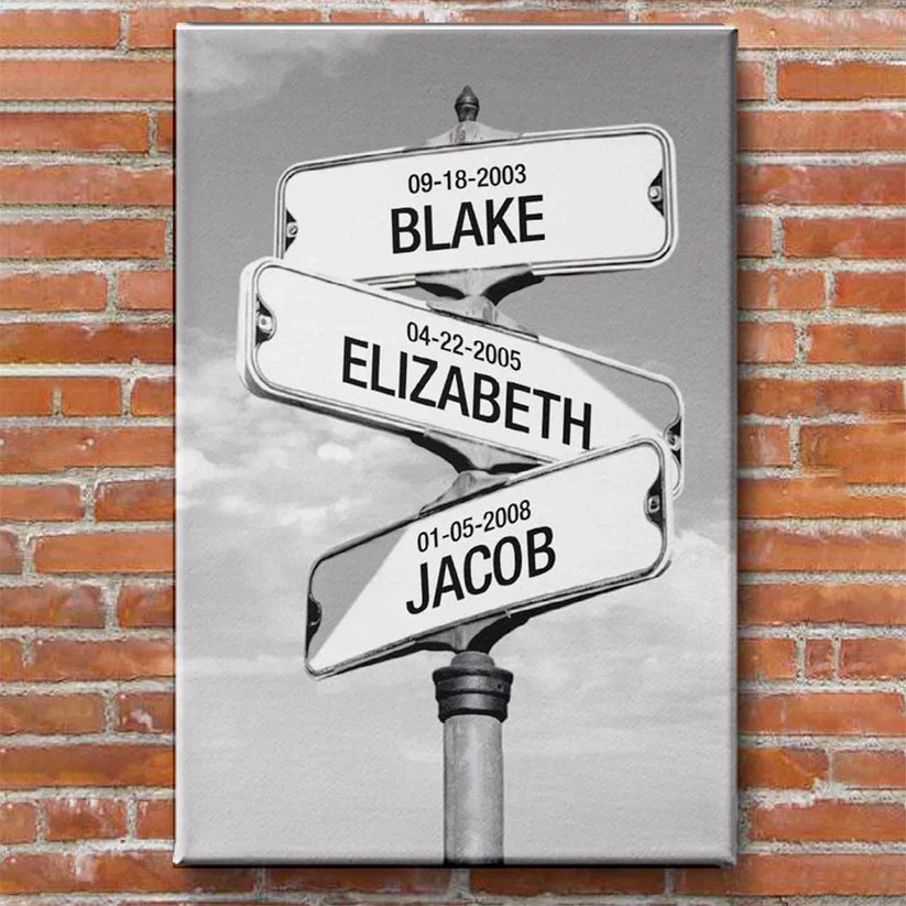 Crossroad of Love | Custom Child Names Premium Canvas