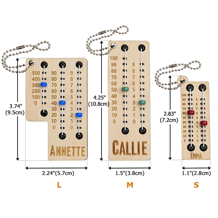 Personalized Multicolor Beaded Wooden Sewing Row Counter with Engraved Name Knitting Tool to Assist Counting Birthday Gift for Knitting Lovers