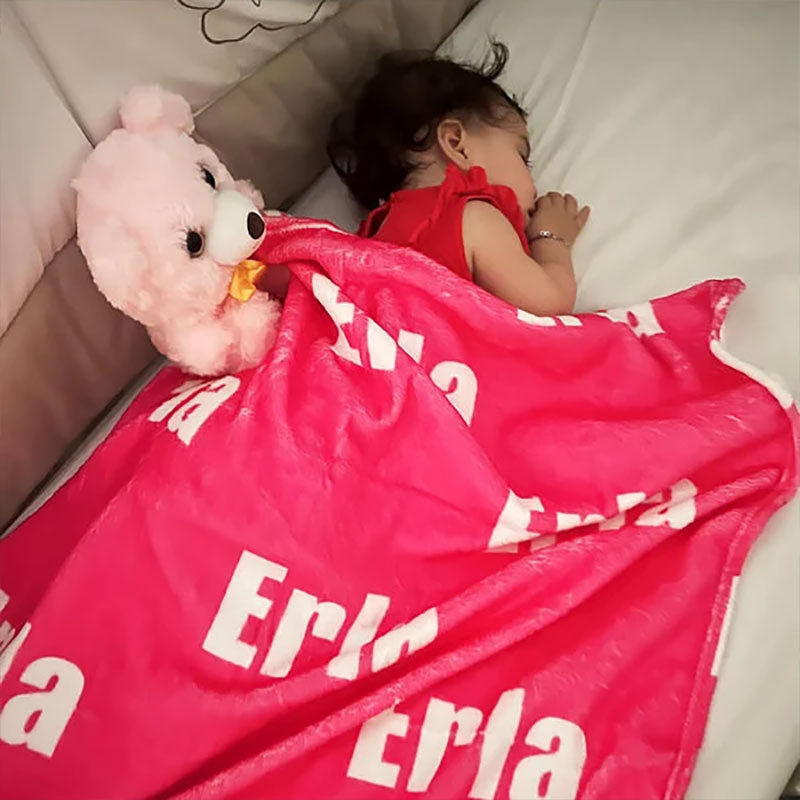 Personalized High-Quality Super Soft Name Family Blanket Birthday Christmas Gift for Kid Family
