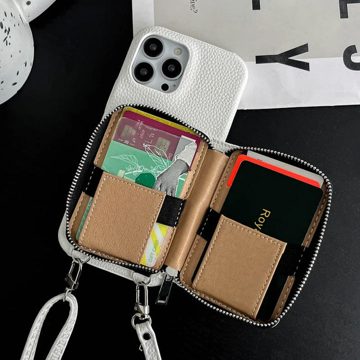 Personalized Leather Wallet Crossbody Phone Case For iPhone