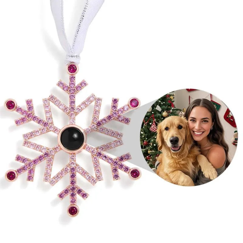 Personalized Projection Ornament Custom Photo Snowflake Christmas Ornament Gifts