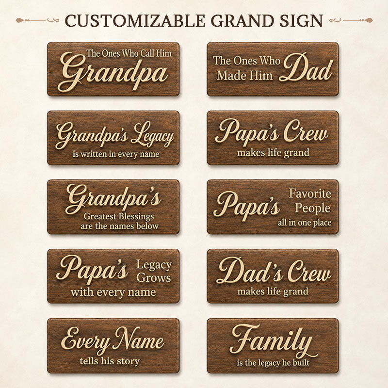 Personalized Grandpa Family Birthday Sign – Custom Father’s Day Gift with Grandkids Names & Birthdays