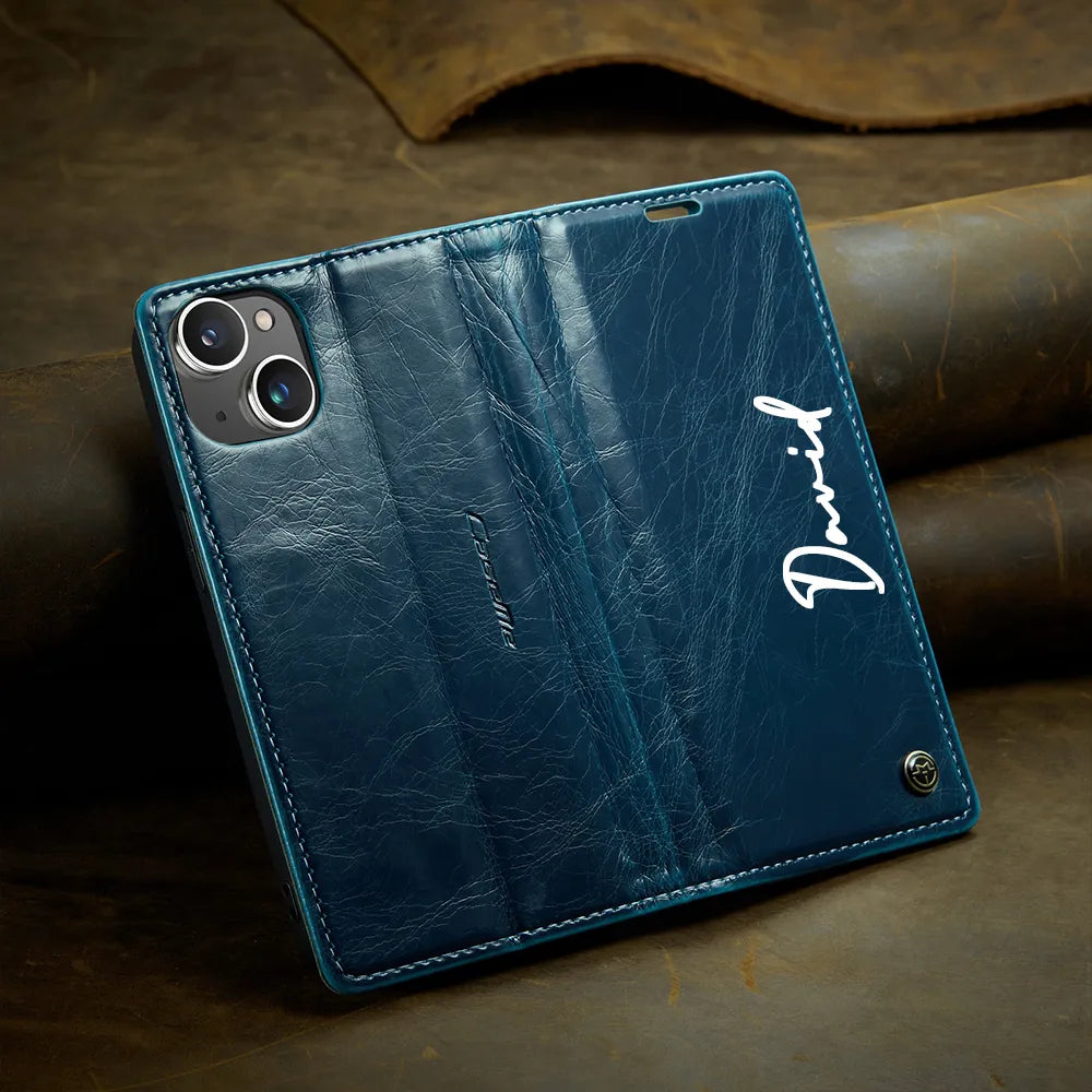 Personalized Leather Phone Case With Letters