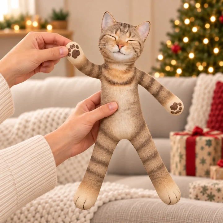 Custom Photo Funny Pet Christmas Gifts For Pet Lovers - Personalized Poseable Plush Doll