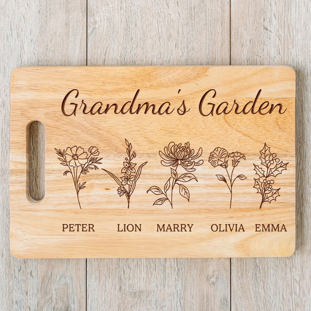 Mom's Garden is Her Children Customized Cutting Board