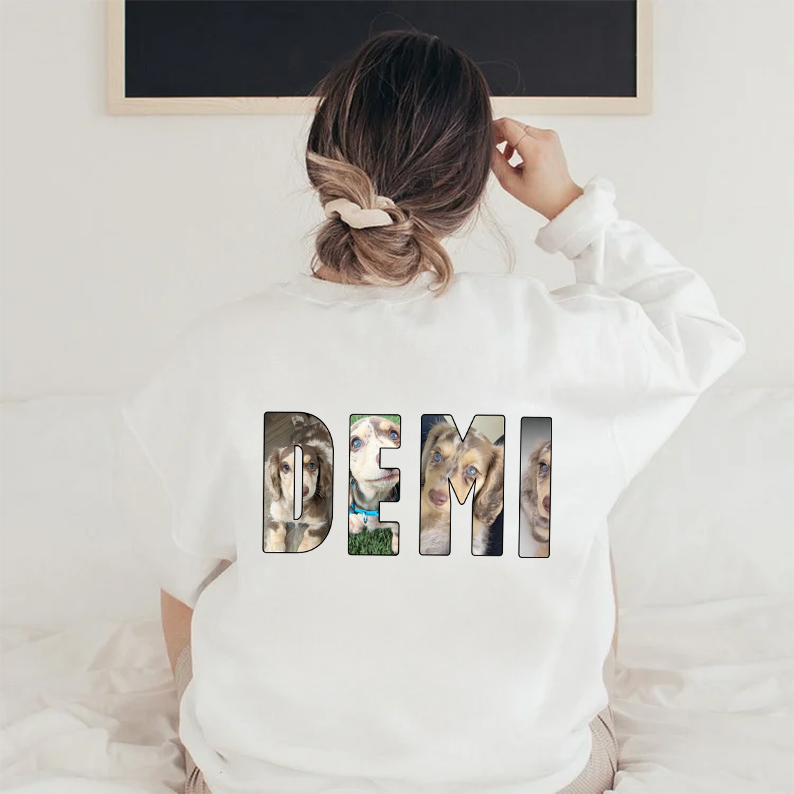 Custom Pet Photo and Name Sweatshirt Hoodie T-shirt