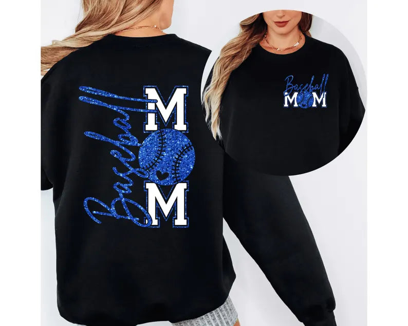 Personalized Glitter Sports Mom Sweatshirt
