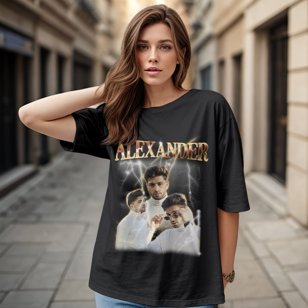 Custom Photo & Name T-Shirt | Personalized Valentine’s Day Gift for Him or Her