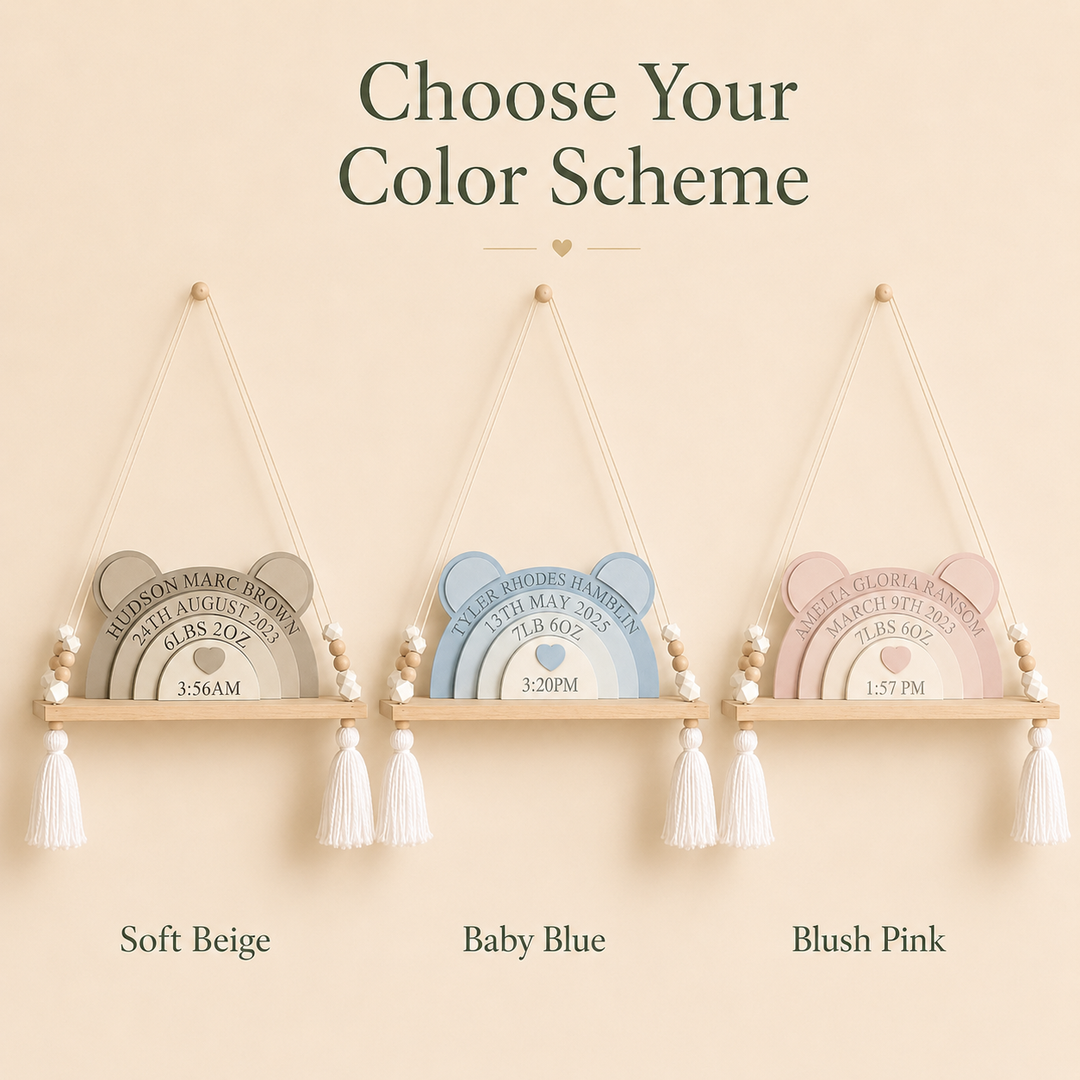 Personalized Bear Stacking Blocks — Creative Birth Record Keepsake