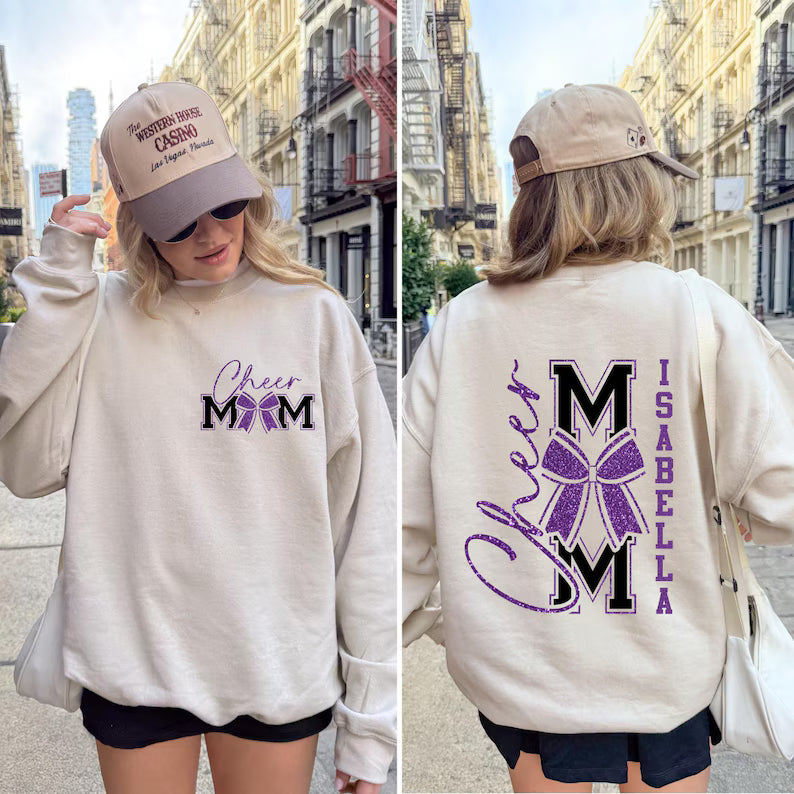 Personalized Glitter Sports Mom Sweatshirt