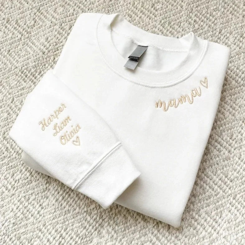 Personalized Mom Embroidered Sweatshirt Hoodie