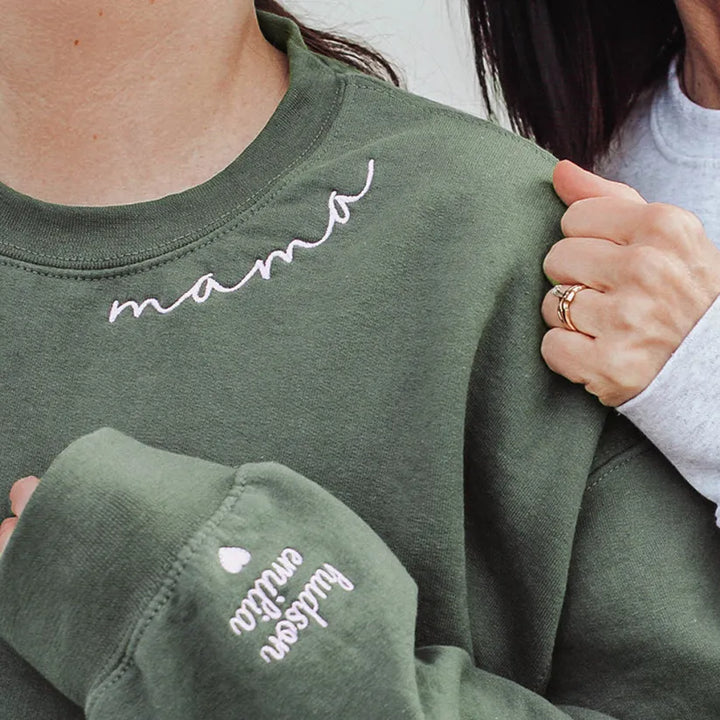 Personalized Mom Embroidered Sweatshirt Hoodie