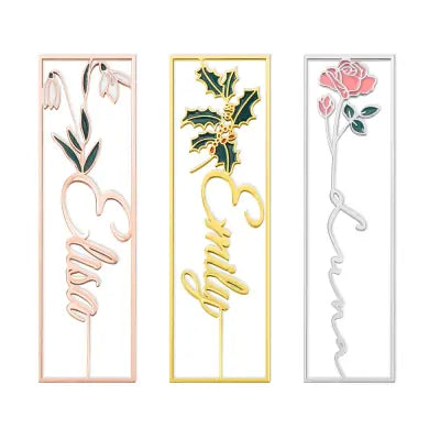 Customized Birthday Flower Name Bookmark