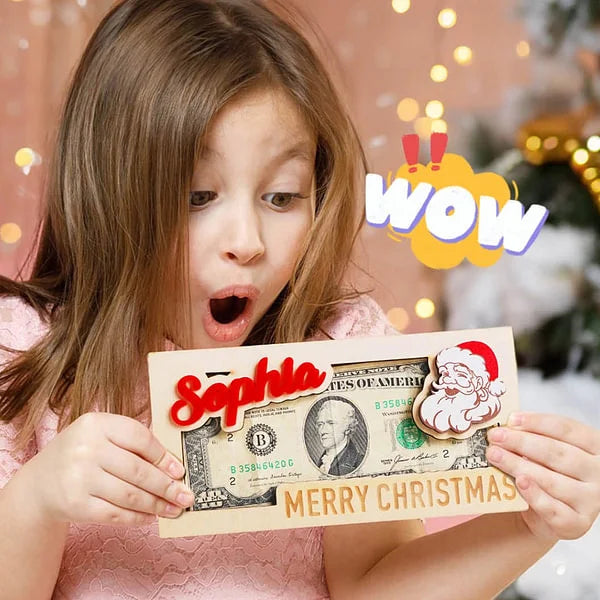 Personalized Christmas Wooden Envelope Money Holder