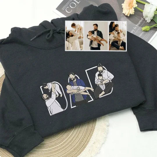Custom Family Embroidered Sweatshirt – A Unique And Heartwarming Gift For Dad