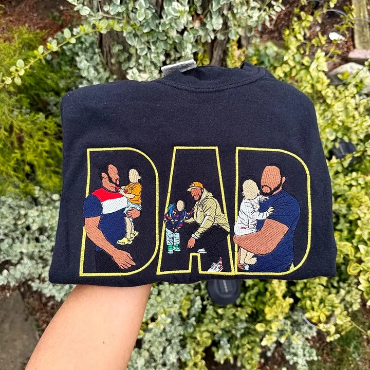 Custom Family Embroidered Sweatshirt – A Unique And Heartwarming Gift For Dad
