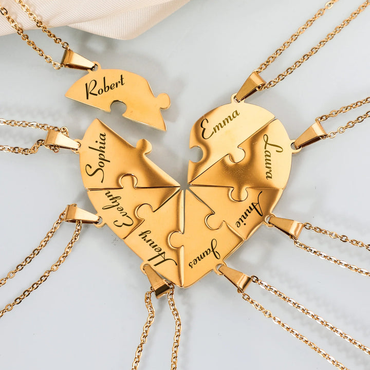 Friendship Puzzle Hearts Name Necklace – Where Love & Friendship Intertwine