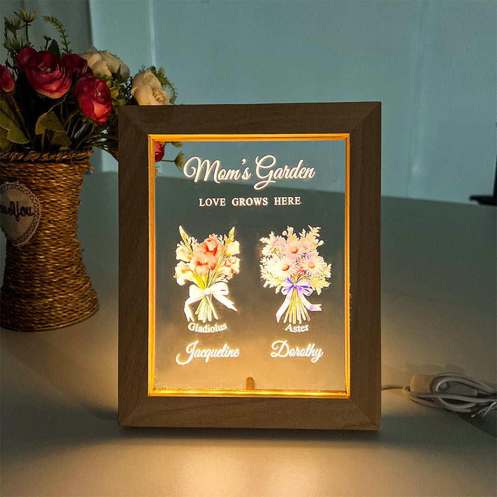 Customized LED Light Birth Month Flower Bouquet