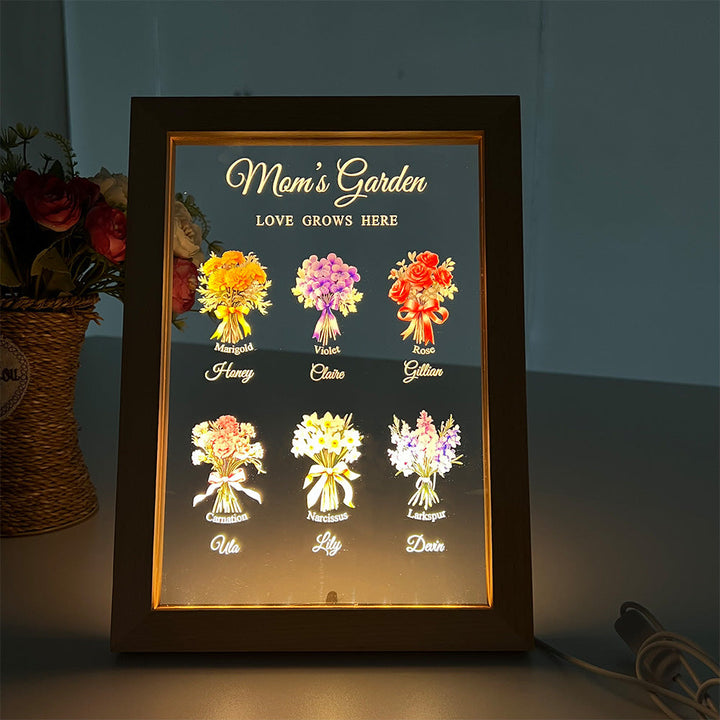 Customized LED Light Birth Month Flower Bouquet